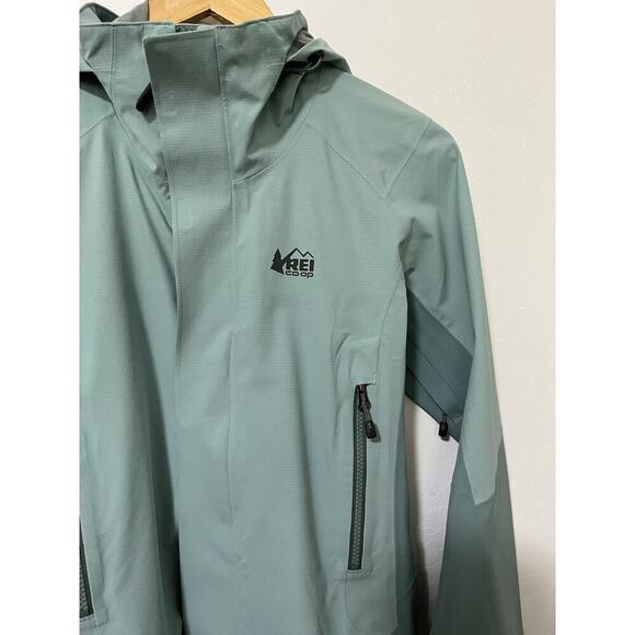 REI Womens Peak 2.5L Jacket Size XS Teal Hiking Outdoors Hooded Gorpcore Camping - Picture 3 of 10